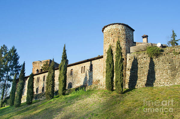 Borgo Art Print featuring the photograph fortified walls Rivalta Castle - Piacenza - Emilia Romagna by Luca Lorenzelli