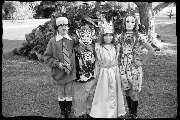 Halloween Art Print featuring the photograph Four Girls in Halloween Costumes, 1971, Part One by Jeremy Butler
