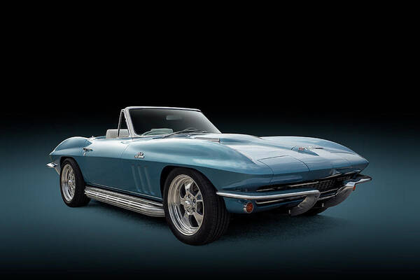 Corvette Art Print featuring the photograph C2 Blue Corvette by Douglas Pittman