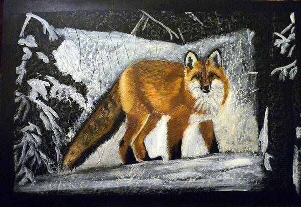 Fox Art Print featuring the painting Fox by Richard Le Page