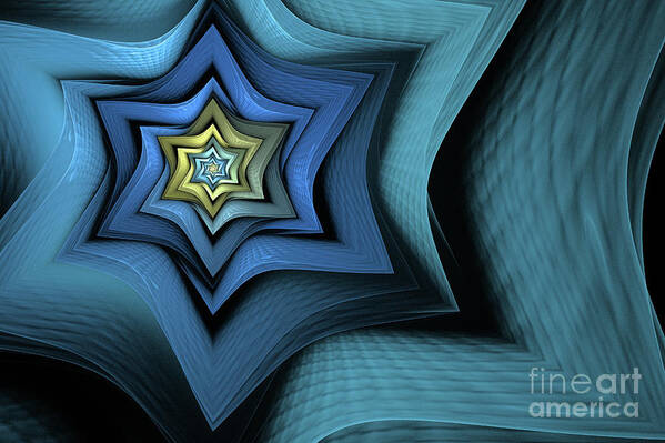 Fractal Art Print featuring the digital art Fractal Star by John Edwards