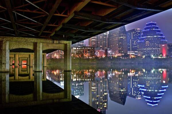 Austin Art Print featuring the photograph From Under the Bridge in Austin by Frozen in Time Fine Art Photography