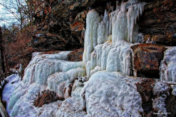 Ice Art Print featuring the photograph Frozen Waterfall by Suzanne Stout