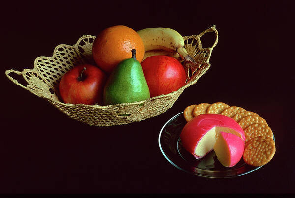 Still Life Art Print featuring the photograph Fruit and Cheese by Ira Marcus