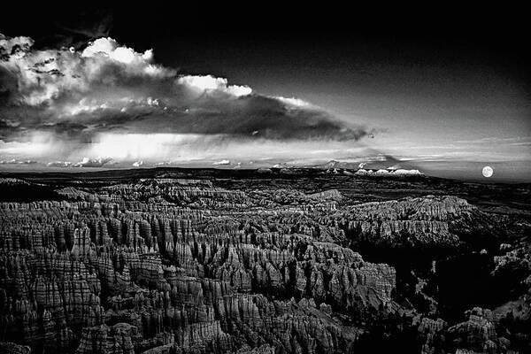 Full Moon Rise Over Bryce Art Print featuring the photograph Full Moon Rise Over Bryce by Raymond Salani III