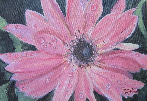 Painting Art Print featuring the painting Gerber Daisy by Paula Pagliughi