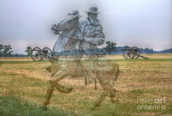 Ghost Of Gettysburg Art Print featuring the digital art Ghost Of Gettysburg by Randy Steele