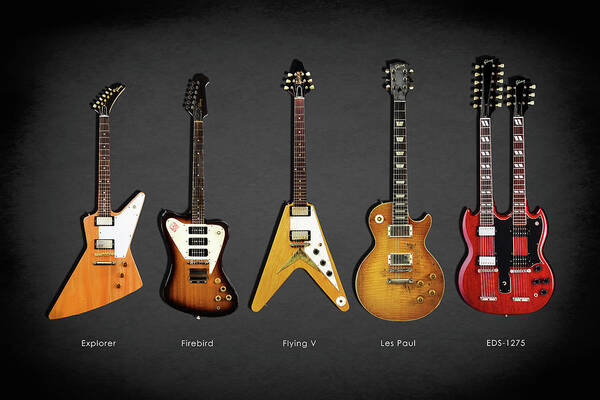 Gibson Art Print featuring the photograph Gibson Electric Guitar Collection by Mark Rogan