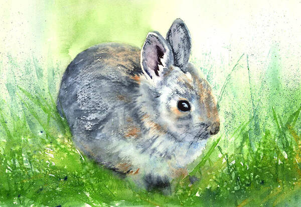 Bunny Art Print featuring the painting Glacier Bunny by Marsha Karle