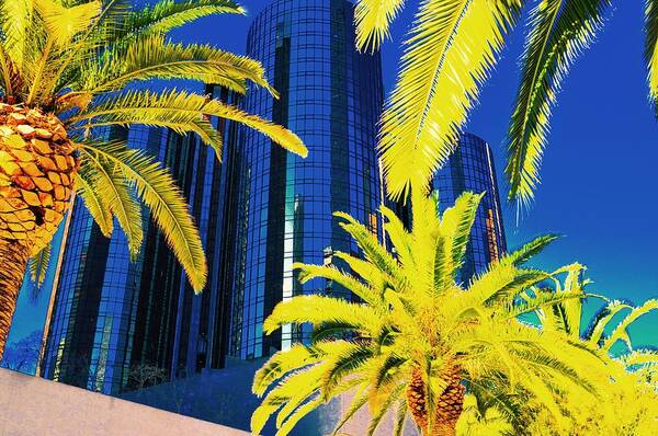 Cityscape Art Print featuring the photograph Glass And Palms by Joe Burns