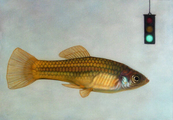 Fish Art Print featuring the painting Go Fish by James W Johnson