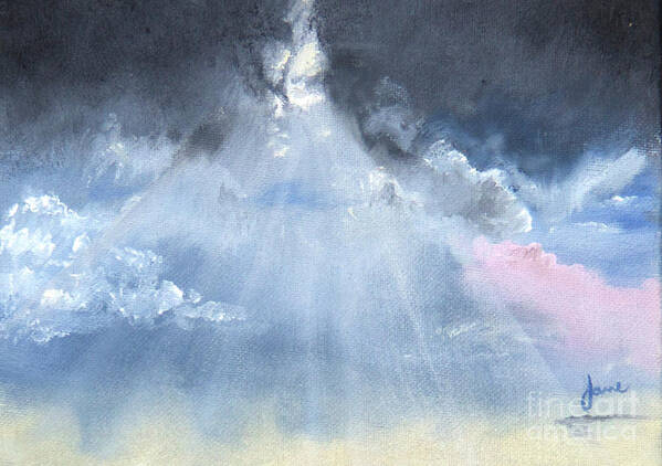 Clouds Art Print featuring the painting God Rays by Nila Jane Autry