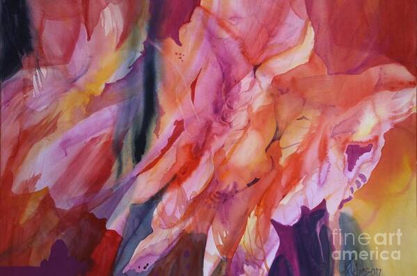 Flame Art Print featuring the painting Going with the Flow by Donna Acheson-Juillet