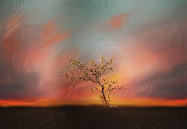 Gold Bearing Tree Art Print featuring the painting Gold Bearing Tree by Angela Stanton