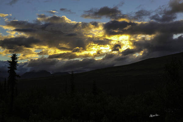 Sky Art Print featuring the photograph Gold In Skies of Alaska by Madeline Ellis