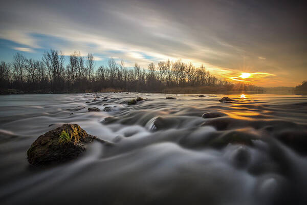 Landscape Art Print featuring the photograph Golden hour by Davorin Mance