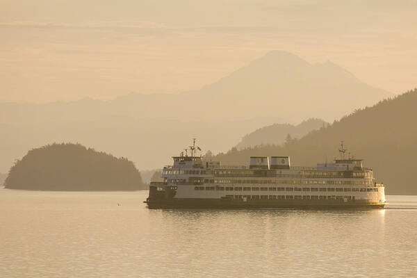 Washington Art Print featuring the photograph Golden Hour Ferry Ride by Matt McDonald