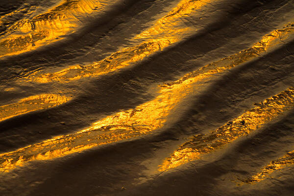 Abstract Art Print featuring the photograph Golden Ripples by Irwin Barrett