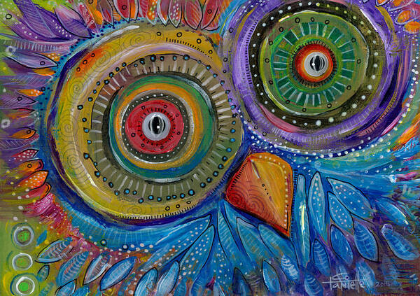 Owl Art Print featuring the painting Googly-Eyed Owl by Tanielle Childers Owl Art Print featuring the painting Googly-Eyed Owl by Tanielle Childers