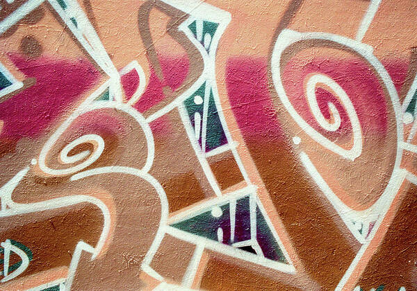 Graffiti Art Art Print featuring the photograph Urban Graffiti Art Abstract 2, North 11th Street, San Jose 1990 by Kathy Anselmo