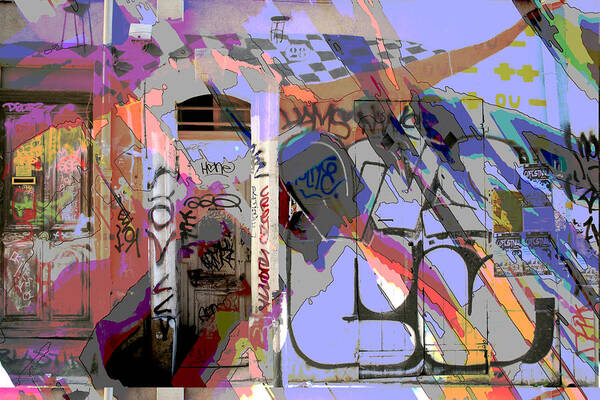 Front Door Art Print featuring the mixed media Graffitis front door by Martine Affre Eisenlohr