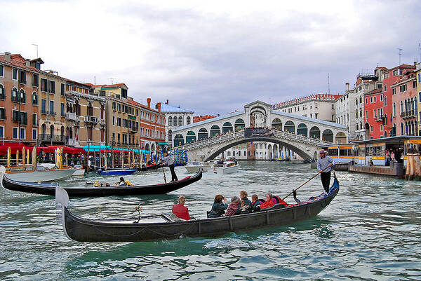 Venice Art Print featuring the photograph Grand Canal Scene by Caroline Stella