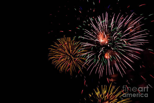 Fireworks Art Print featuring the photograph Grand Finale 3 by Suzanne Luft