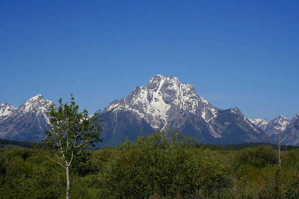 Mountains Art Print featuring the photograph Grand Tetons M5098 by Mary Gaines