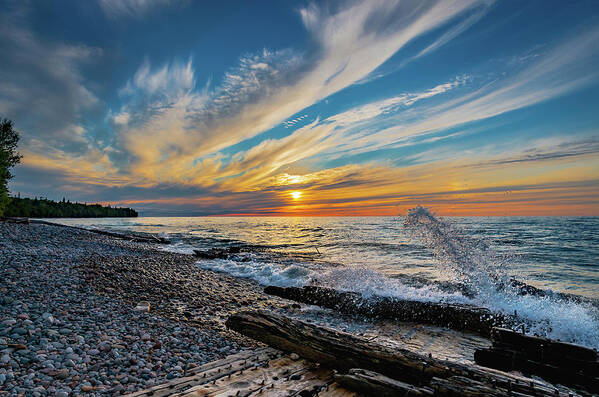 Au Sable Point Art Print featuring the photograph Graveyard Coast Sunset by Gary McCormick