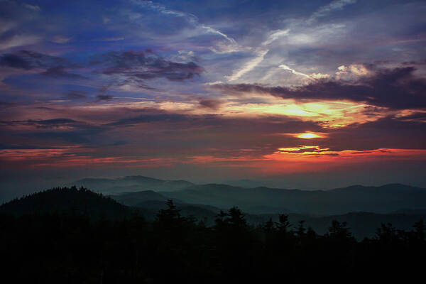 Great Smoky Mountains Art Print featuring the photograph Great Smoky Sunsets by Jessica Brawley