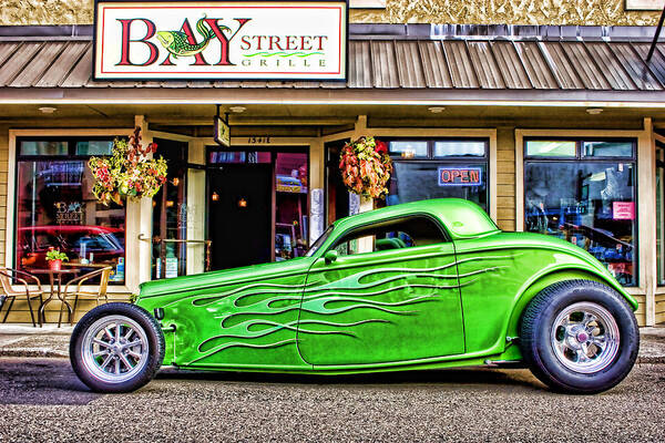 Florence Oregon Art Print featuring the photograph Green Roadster by Carol Leigh