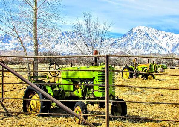 Sky Art Print featuring the photograph Green Tractor by Marilyn Diaz