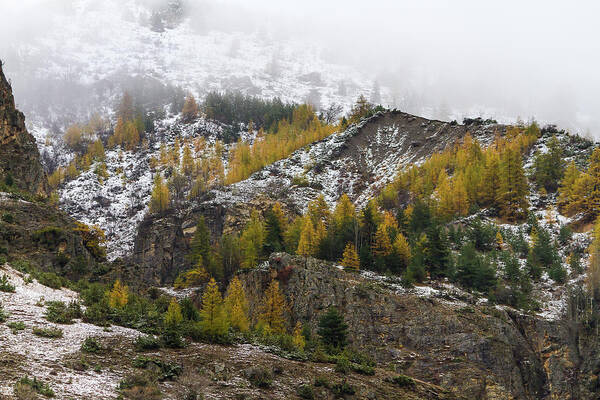 Colors Of Fall Art Print featuring the photograph Guisane Valley in Autumn - 3 - French Alps by Paul MAURICE