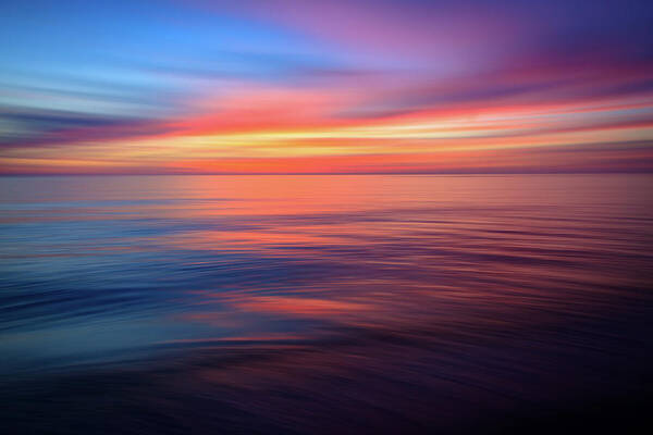 Abstract Art Print featuring the photograph Gulf Coast Sunset Ocean Abstract by R Scott Duncan