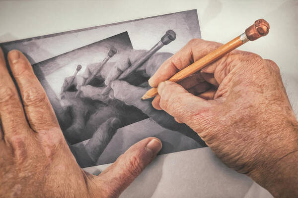 Scott Norris Photography Art Print featuring the photograph Hands Drawing Hands by Scott Norris