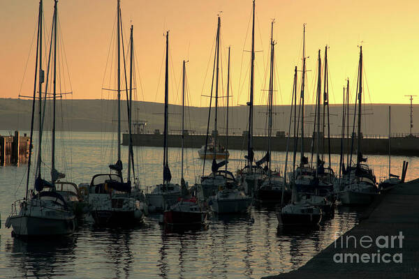 Weymouth Art Print featuring the photograph Harbor Sunrise by Baggieoldboy