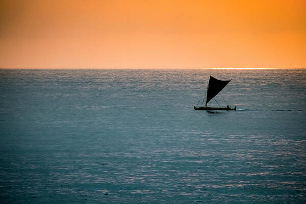 Hawaii Art Print featuring the photograph Hawaiian Outrigger Canoe by Mary Lee Dereske