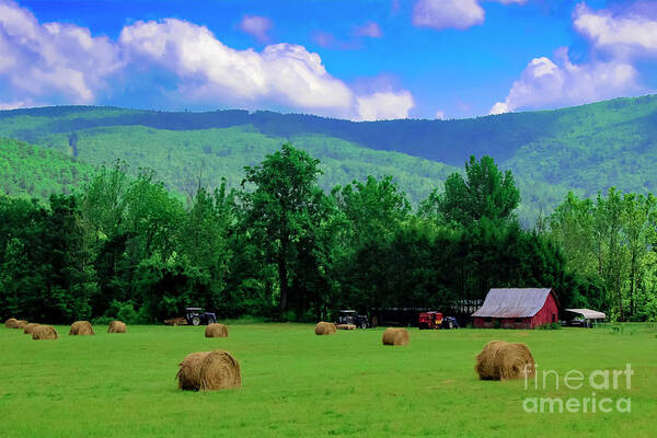 Photo For Sale Art Print featuring the photograph Hay Bale Farm by Robert Wilder Jr