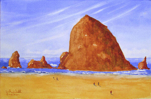 Hay Art Print featuring the tapestry - textile Hay Stack Rock by Richard Stedman
