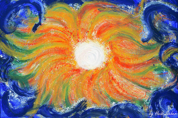 Sun Art Print featuring the painting Healing sun by Heidi Sieber