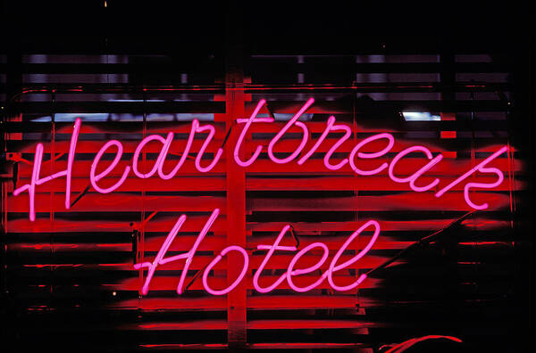 Heartbreak Art Print featuring the photograph Heartbreak hotel neon by Garry Gay