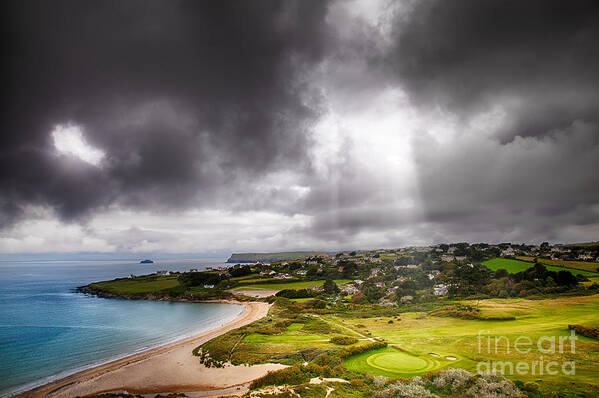  Landscape Art Print featuring the photograph Heavenly Light on Golf Course by Simon Bratt