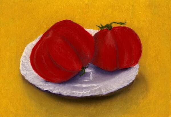 Tomatoes Art Print featuring the drawing Heirloom Tomatoes by Anastasiya Malakhova