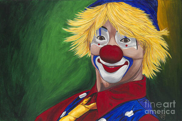 Clown Art Print featuring the painting Hello Clown by Patty Vicknair