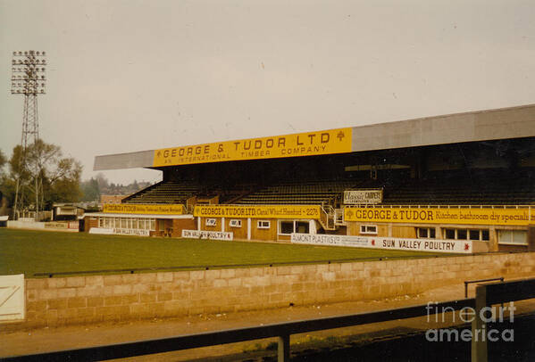  Art Print featuring the photograph Hereford United - Edgar Street - Merton Stand 2 - 1980s by Legendary Football Grounds