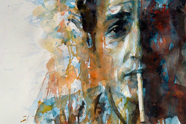Bob Dylan Art Print featuring the painting Hey Mr Tambourine Man @ Full Composition by Paul Lovering