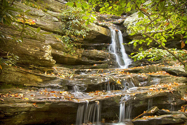 Hidden Falls Art Print featuring the photograph Hidden Falls-Hanging Rock State Park by Bob Decker