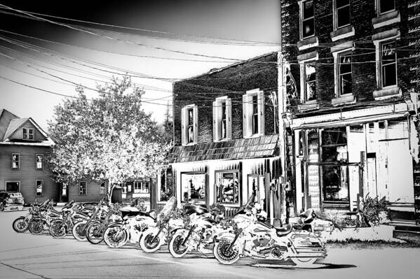 Hogs In Old Forge Ny Art Print featuring the photograph Hogs in Old Forge NY by David Patterson