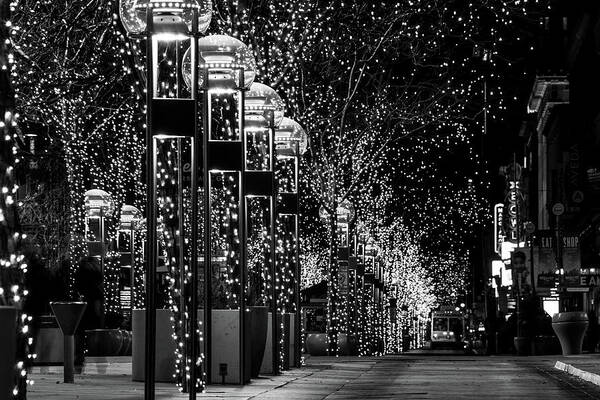 Denver Art Print featuring the photograph Holiday Lights - 16th Street Mall by Stephen Holst