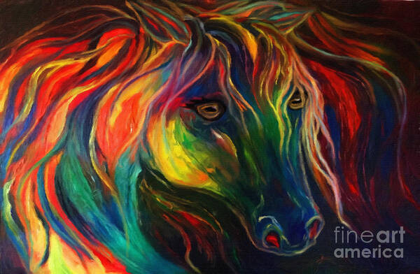Prophetic Art Print featuring the painting Horse of Hope by Pam Herrick